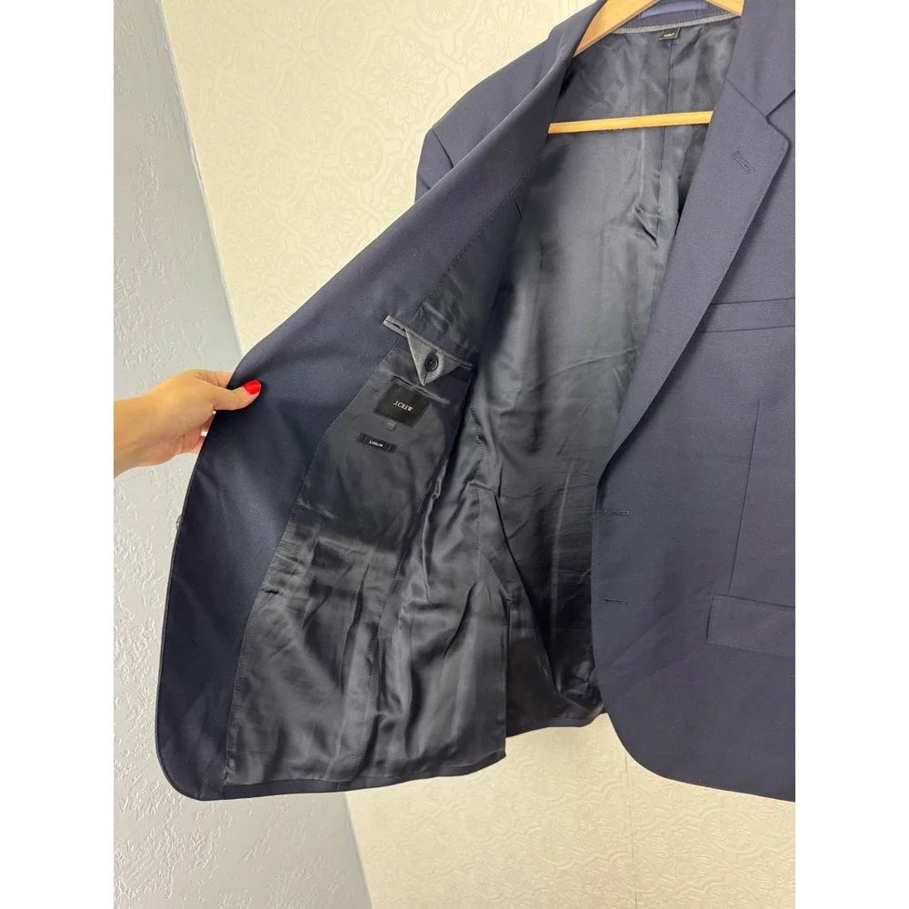 J Crew Loro Piana Ludlow Slim Fit 100% Wool Navy Blue Suit Jacket Blazer